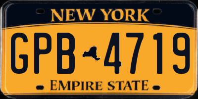 NY license plate GPB4719