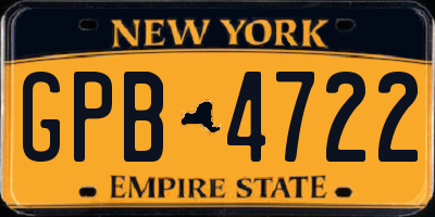 NY license plate GPB4722