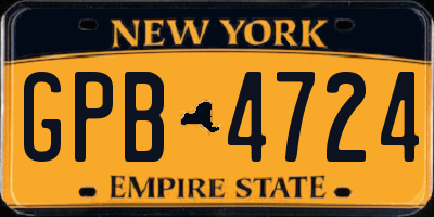 NY license plate GPB4724