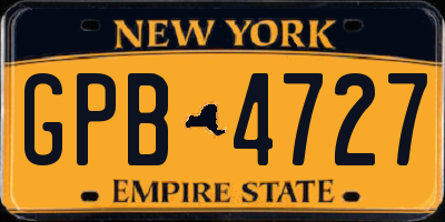 NY license plate GPB4727