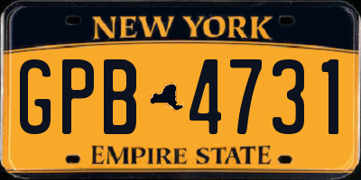 NY license plate GPB4731