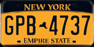 NY license plate GPB4737