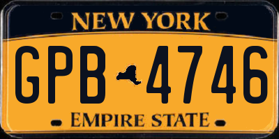 NY license plate GPB4746