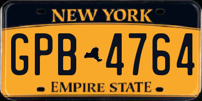 NY license plate GPB4764