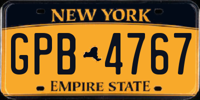 NY license plate GPB4767