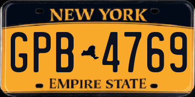 NY license plate GPB4769