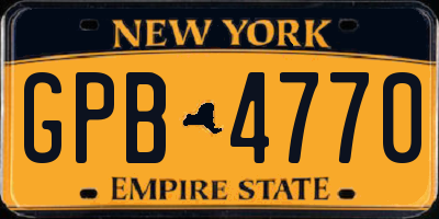 NY license plate GPB4770