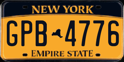 NY license plate GPB4776