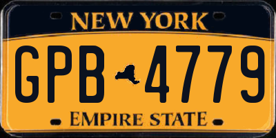 NY license plate GPB4779