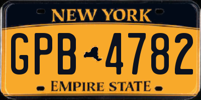 NY license plate GPB4782