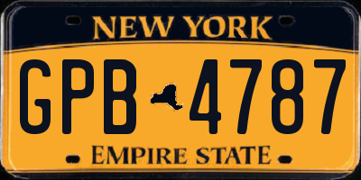 NY license plate GPB4787