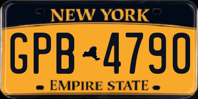 NY license plate GPB4790