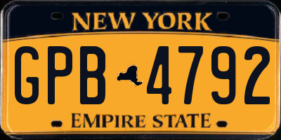 NY license plate GPB4792