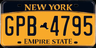 NY license plate GPB4795