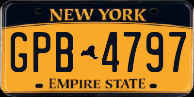 NY license plate GPB4797