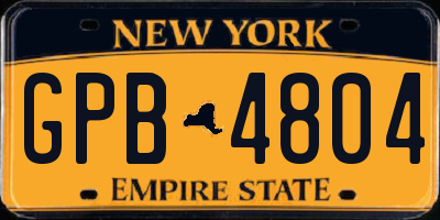 NY license plate GPB4804