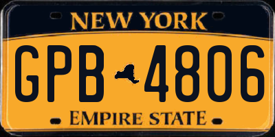 NY license plate GPB4806