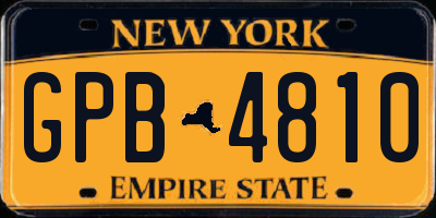 NY license plate GPB4810