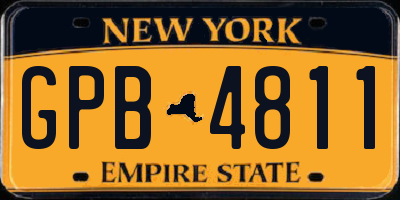NY license plate GPB4811