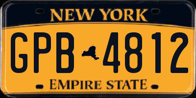 NY license plate GPB4812