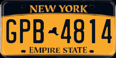 NY license plate GPB4814
