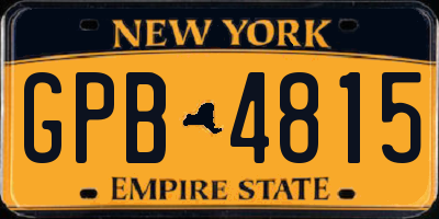 NY license plate GPB4815