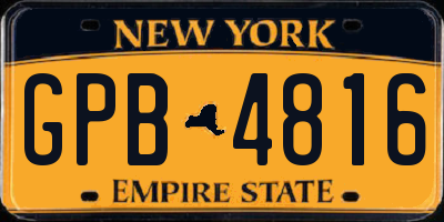 NY license plate GPB4816
