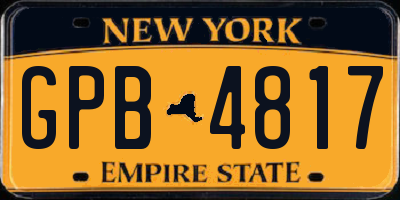 NY license plate GPB4817