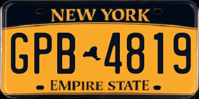NY license plate GPB4819