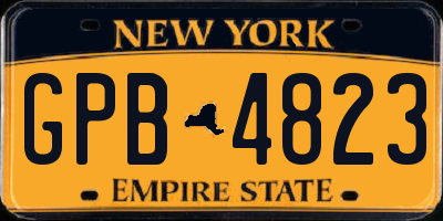 NY license plate GPB4823