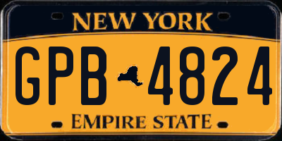 NY license plate GPB4824