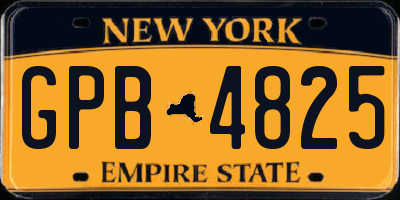 NY license plate GPB4825