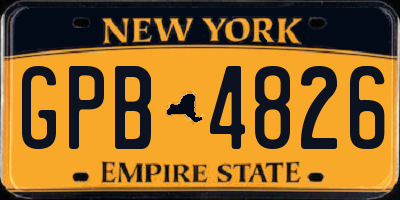NY license plate GPB4826