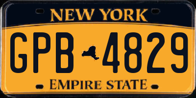 NY license plate GPB4829