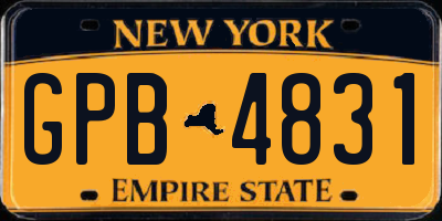 NY license plate GPB4831