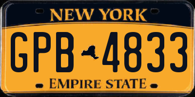 NY license plate GPB4833