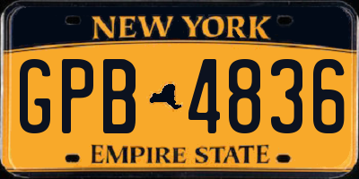 NY license plate GPB4836