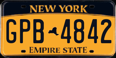 NY license plate GPB4842