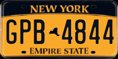 NY license plate GPB4844