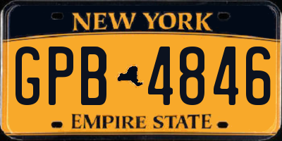 NY license plate GPB4846