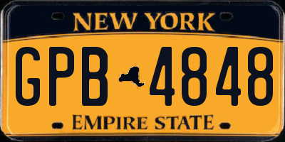 NY license plate GPB4848