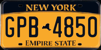 NY license plate GPB4850