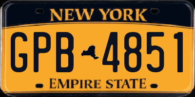 NY license plate GPB4851