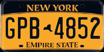 NY license plate GPB4852