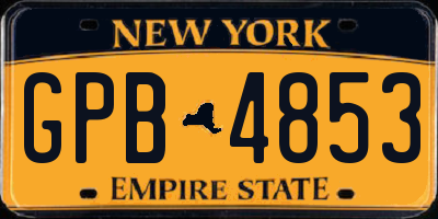 NY license plate GPB4853