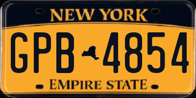NY license plate GPB4854