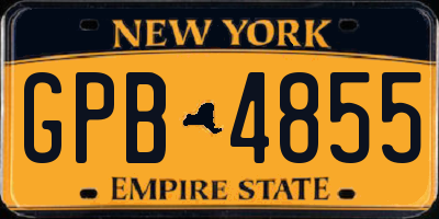 NY license plate GPB4855