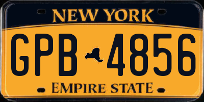NY license plate GPB4856