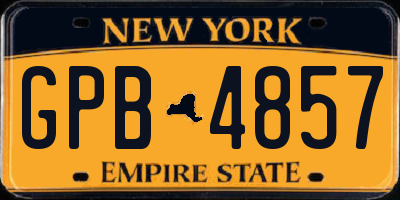 NY license plate GPB4857