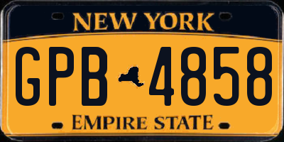 NY license plate GPB4858